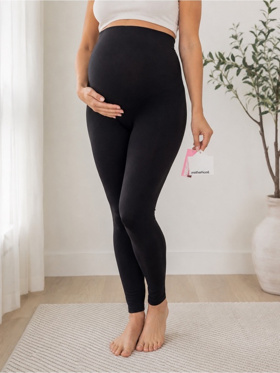 Motherhood Pants - Motherhood Maternity XL Black Over Belly Seamless Stretch Leggings NWT